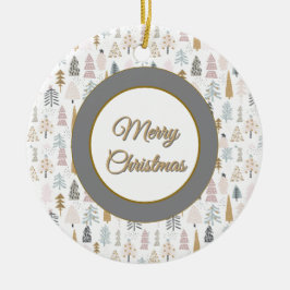 Ornamento De Cerâmica Custom, Christmas Winter Trees Rustic