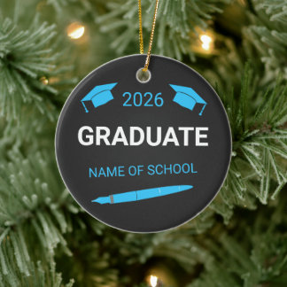 Ornamento De Cerâmica Custom College School Graduation 2026