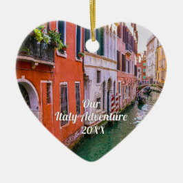 Ornamento De Cerâmica Custom Family Italy Trip Photo