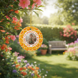 Ornamento De Cerâmica Custom First Birthday Round Ceramic Ornament