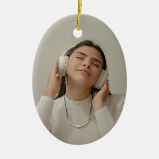 Ornamento De Cerâmica Custom Full Photo Modern   (Frente)