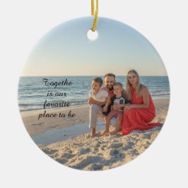 Ornamento De Cerâmica Custom Holiday Ornament – Family Photo Keepsake wi
