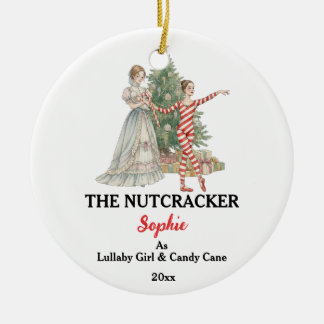 Ornamento De Cerâmica Custom Lullaby Girl Nutcracker Photo Christmas
