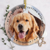 Custom Modern Engagement Pet Wedding Dog Photo