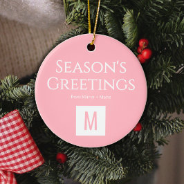 Ornamento De Cerâmica Custom Monogram Logo Ornament for Salons