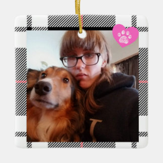 Ornamento De Cerâmica Custom My Bestie has Four Paws Chirstmas 