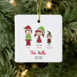 Ornamento De Cerâmica Custom Name Personalized Family Christmas<br><div class="desc">Make your christmas tree look perfect this season with this personalized family christmas ornament.  This ornament is available in a variety of different options for dads,  moms and kids.  Visit my entire collection to see all choices.</div>