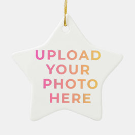 Ornamento De Cerâmica Custom Ornament | Photo, Name & Family Keepsake