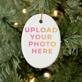 Ornamento De Cerâmica Custom Ornament | Photo, Name & Family Keepsake