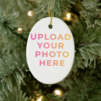 Ornamento De Cerâmica Custom Ornament | Photo, Name & Family Keepsake