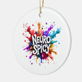 Ornamento De Cerâmica custom / personalised NEUROSPICY neurodiversity 