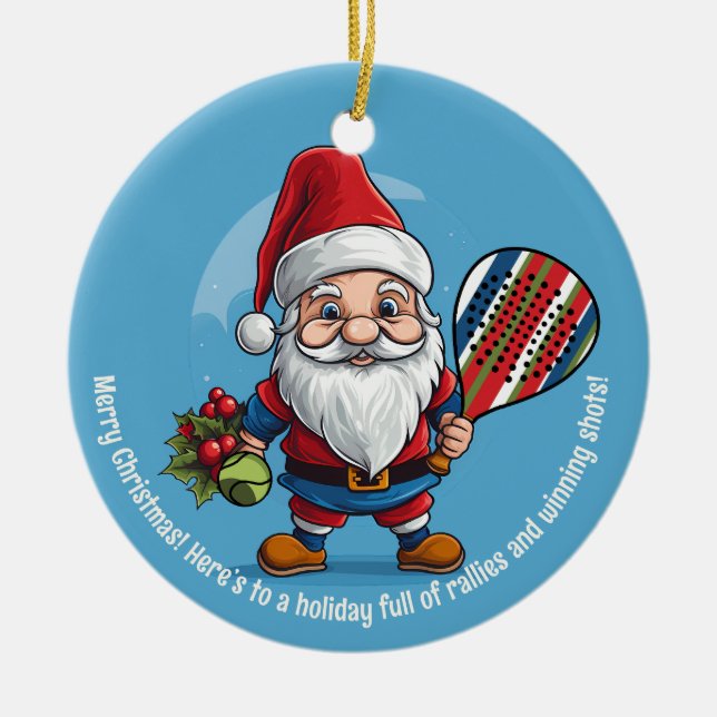 Ornamento De Cerâmica 🎾🎄Custom text, Jingle Smash (Frente)