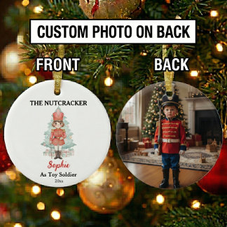 Ornamento De Cerâmica Custom Toy Soldier Nutcracker Photo Christmas
