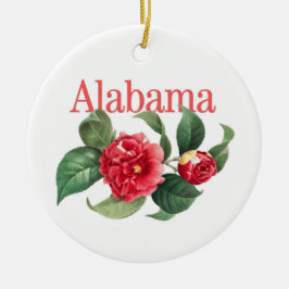 Ornamento De Cerâmica Customizable Alabama Ornament with Camellia
