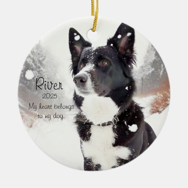 Ornamento De Cerâmica Customizable Dog Lover Heartwarming Dog Saying  (Frente)