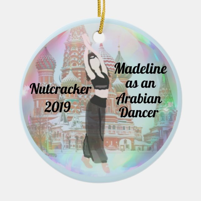 Ornamento De Cerâmica Customizable Nutcracker Ornament - Arabian Dancer (Frente)