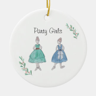 Ornamento De Cerâmica Customizeable Nutcracker Party Girls Keepsake