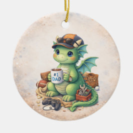 Ornamento De Cerâmica Cute #1 Dad Dragon Christmas Ornament