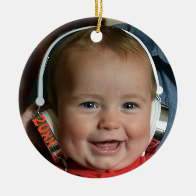 Ornamento De Cerâmica Cute, Adorable Child Photo Christmas (Frente)