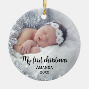 Ornamento De Cerâmica Cute baby's first christmas