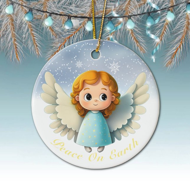 Ornamento De Cerâmica Cute Cherub Baby Girl Angel, Peace On Earth 👼🏻🎄 (Cute Cherub Baby Girl Angel, Peace On Earth Ceramic Ornament, Whimsical Girly
Xmas Decor Gift 👼🏻🎄)