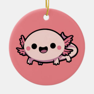 Ornamento De Cerâmica Cute Chibi Axolotl
