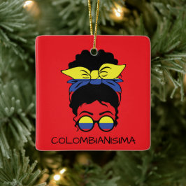 Ornamento De Cerâmica CUTE COLOMBIANISIMA Colombiana Flag
