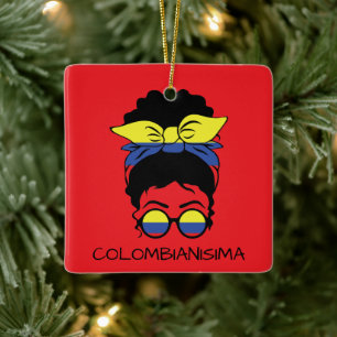 Ornamento De Cerâmica CUTE COLOMBIANISIMA Colombiana Flag