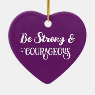 Ornamento De Cerâmica  Cute Dark Purple Brave and Courageous Heart