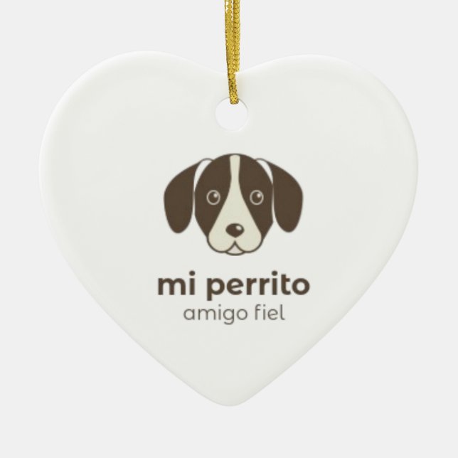 Ornamento De Cerâmica Cute Dog stickers (Frente)