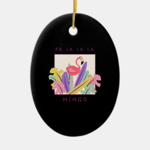 Ornamento De Cerâmica Cute Fa La Mingo Christmas Falala Flamingo