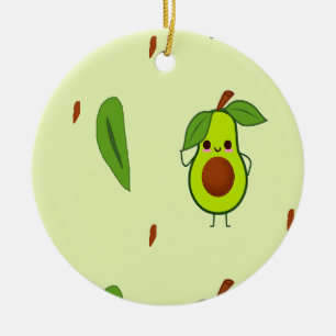 Ornamento De Cerâmica Cute kawaii avocado