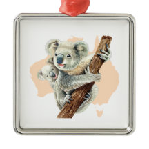 Cute Koala Mãe e Bebê