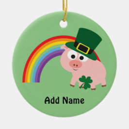 Ornamento De Cerâmica Cute Leprechaun Pig