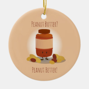 Ornamento De Cerâmica Cute Peanut Butter Jar Nuts Food