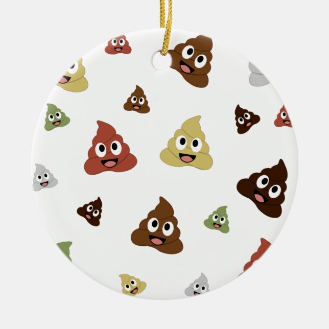 Ornamento De Cerâmica Cute Poop emoji ideias engraçadas de presentes (Frente)