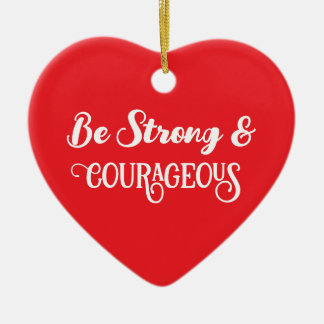 Ornamento De Cerâmica Cute Red Strong and Courageous Heart