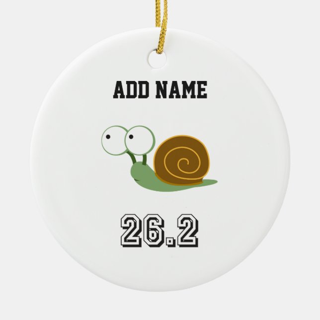 Ornamento De Cerâmica Cute Snail 26.2 (maratona) (Frente)