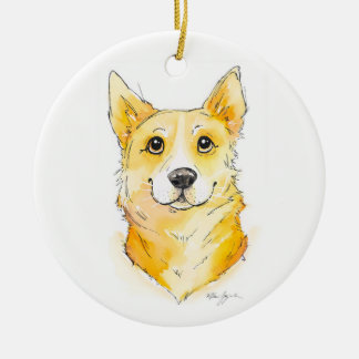 Ornamento De Cerâmica Cutie Corgi