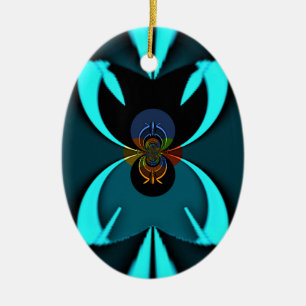 Ornamento De Cerâmica Cyan Abstrato Art Impressão