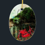 Ornamento De Cerâmica D700 10506 textura signert.jpg<br><div class="desc">Uma bicicleta vermelha é deixada na ponte. Uma visão comum em Amsterdã.</div>