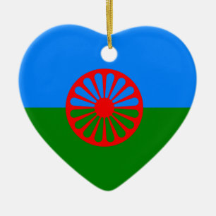 Ornamento de cerâmica da bandeira oficial cigana r