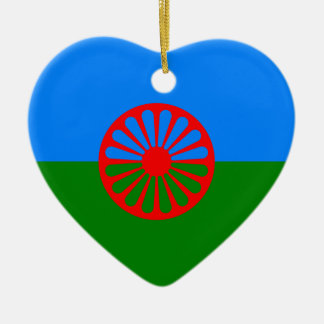 Ornamento de cerâmica da bandeira oficial cigana r