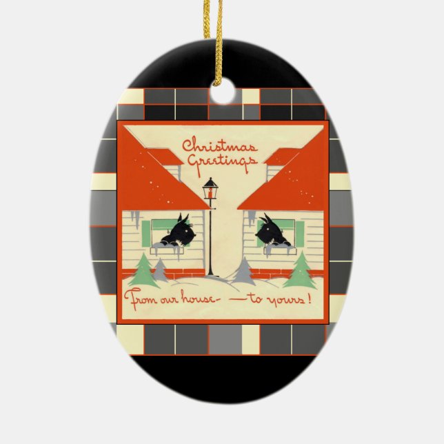 Ornamento De Cerâmica Da nossa casa até à sua comida escocesa (Verso)