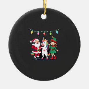 Ornamento De Cerâmica Dabbing Papai Noel Elfo Unicórnio Natal Crianças M