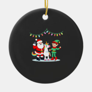 Ornamento De Cerâmica Dabbing Papai Noel Elfo Unicórnio Natal Crianças M