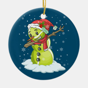 Ornamento De Cerâmica Dabbing Snowman Tênis Ball Tee Christmas Xmas