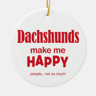 Ornamento De Cerâmica Dachshakes Me Faz Feliz