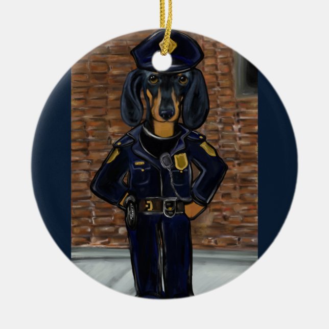 Ornamento De Cerâmica Dachshund (Frente)