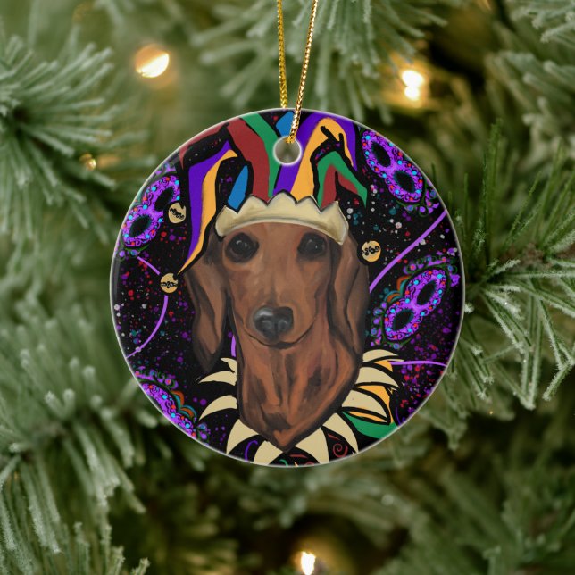 Ornamento De Cerâmica Dachshund (Árvore)